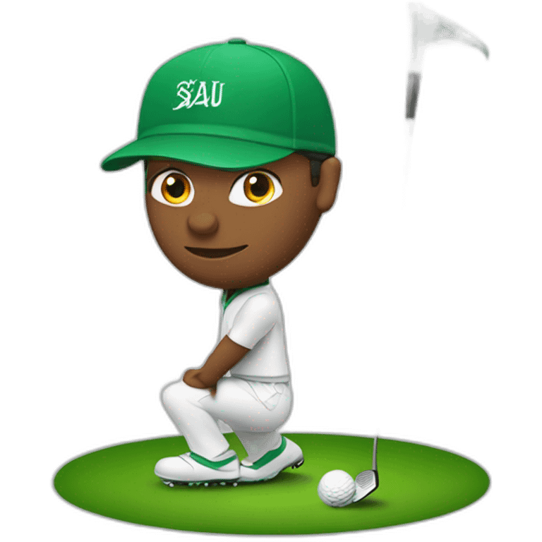 golfer with saudi arabian headdress emoji