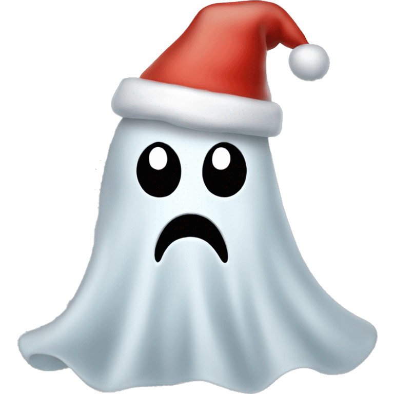 Ghost with christmas hat emoji