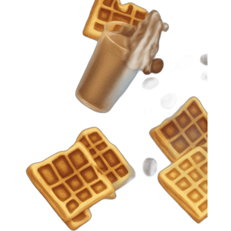 Blue bottle coffee and a waffle emoji