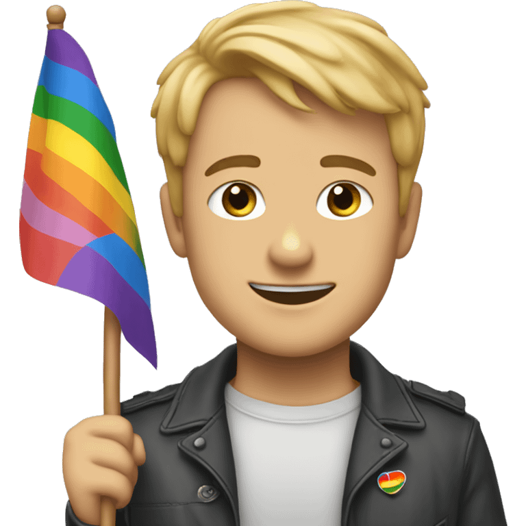 Pete with a pride flag ￼ emoji