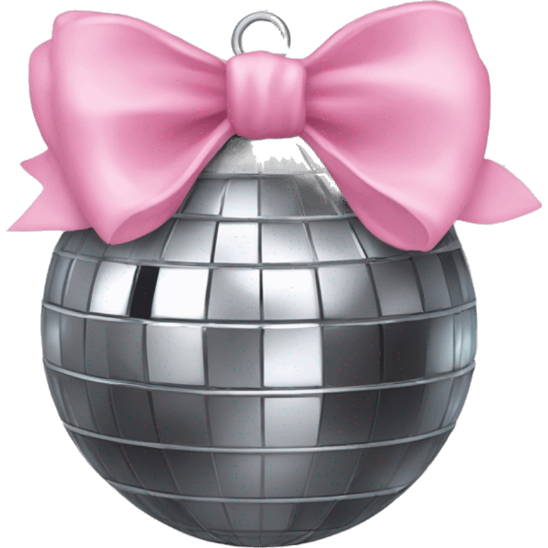 Disco ball with light pink bow emoji