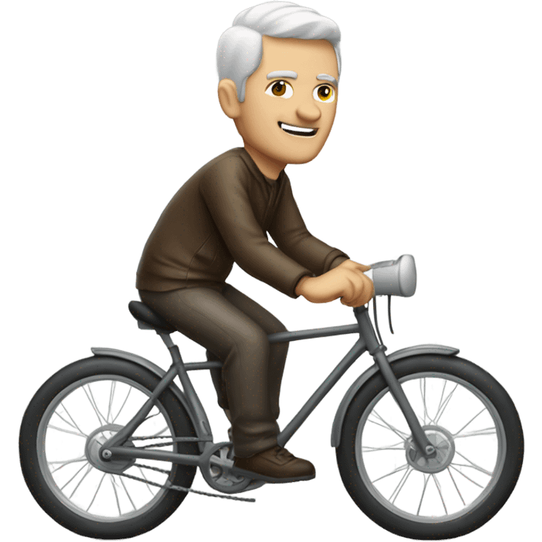 Cool white 40 year old man on a bike emoji