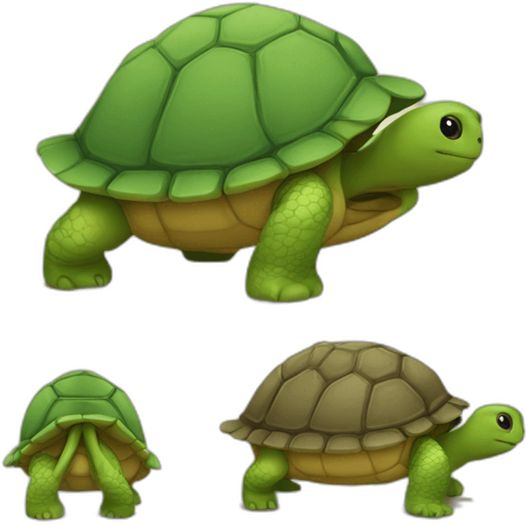 Chat sur une tortue emoji