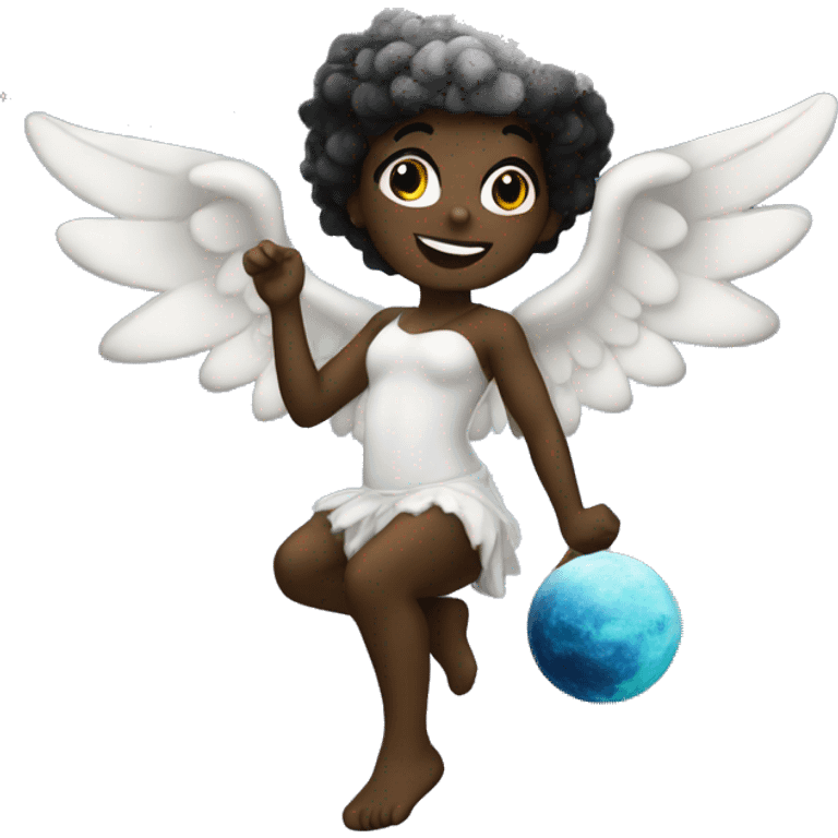 Black Cupid in outer space  emoji