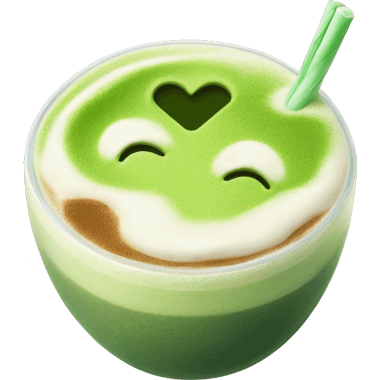 Matcha latte with ice emoji