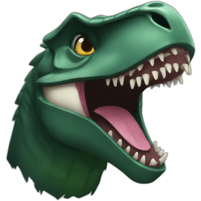 dark green raptor head scream emoji