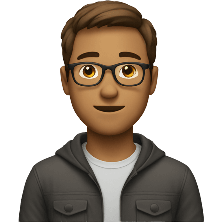 a guy with glasses, brown and short hair emoji