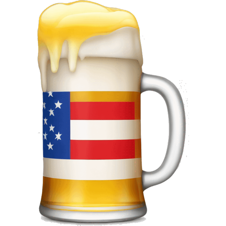 Flag with beer in bright color emoji