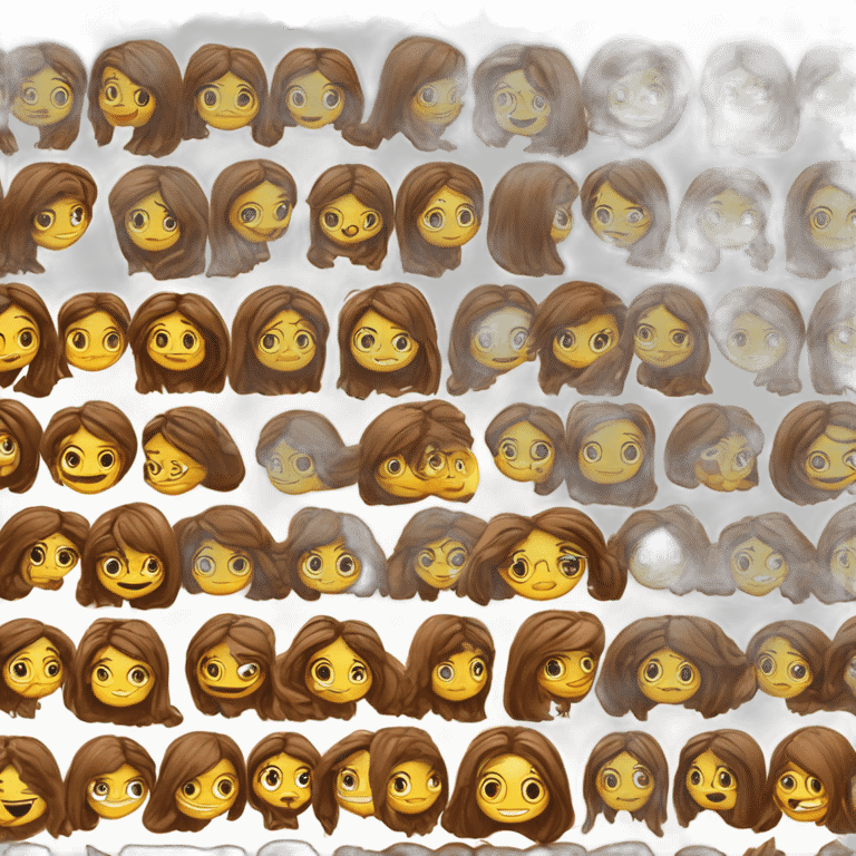 Ragazza capelli marroni mossi lunghi lentigini occhi marroni  emoji