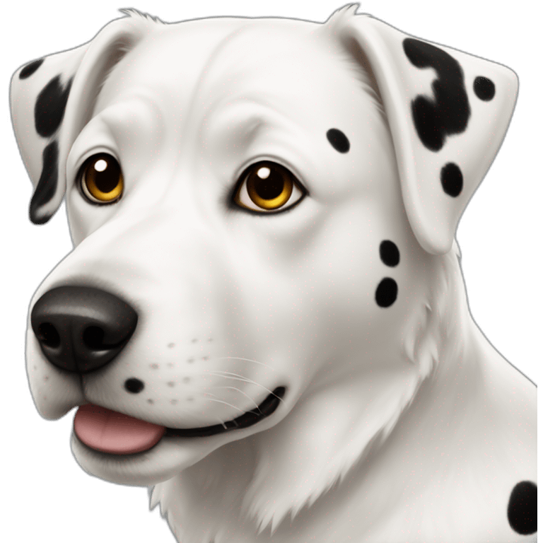 White dog with big black spots emoji