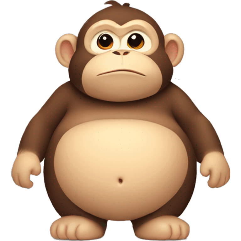 chubby monkey  with a belly emoji