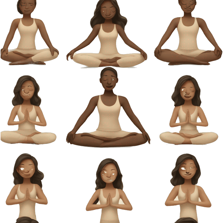 Brunette Girl doing yoga in beige tones  emoji