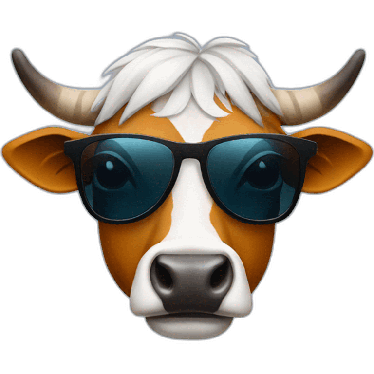 Indian gir cow wearing sunglasses emoji