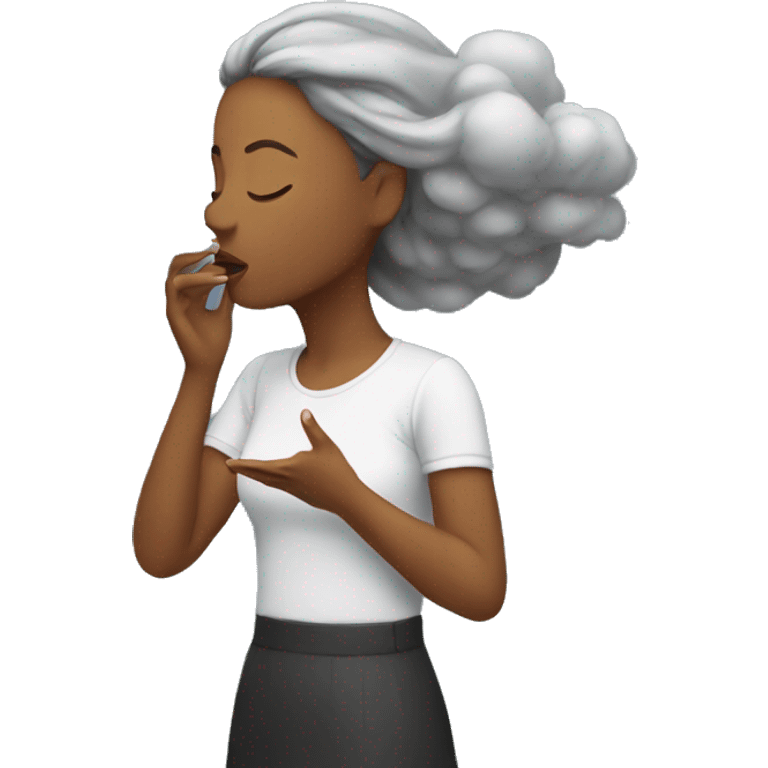 Woman blowing clouds  emoji