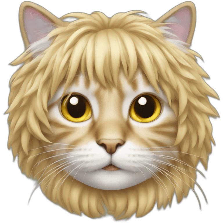 Cat with wig emoji