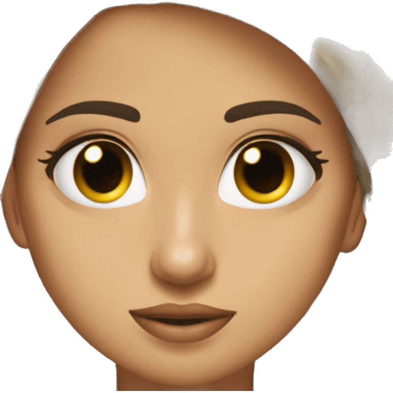 Chica morena de ojos marrones tirando beso emoji