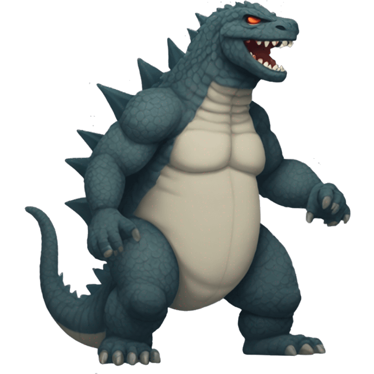 Godzilla with tattoos on his skin emoji