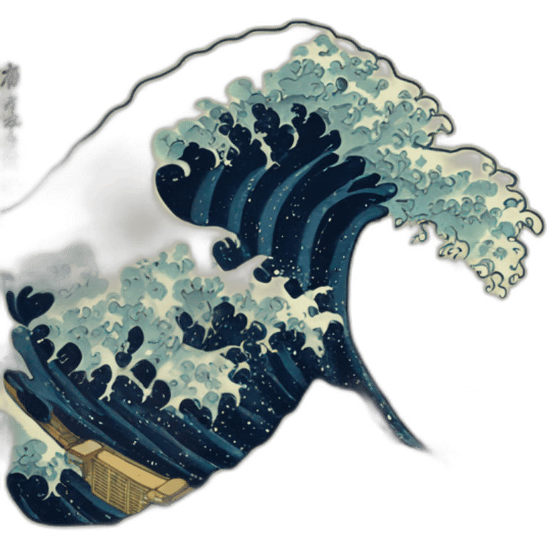 large wave of kanagawa emoji