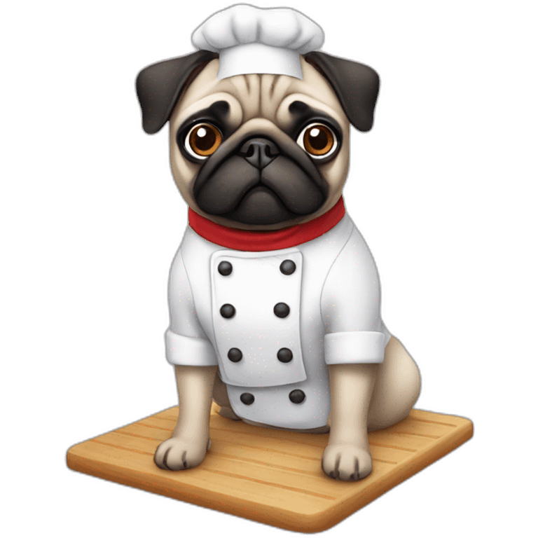 Pug chef  emoji