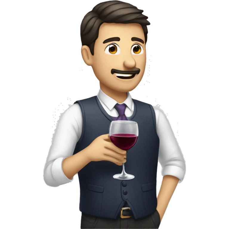 Persona haciendo trucos con una Copa de vino emoji