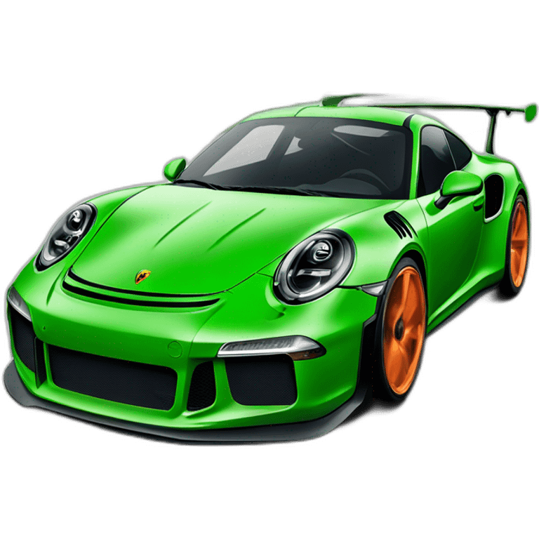 Grenouille dans une porche 911 gt3 rs verte emoji