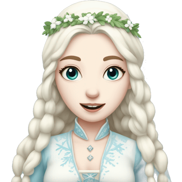 pale skin Snow Maiden full body emoji