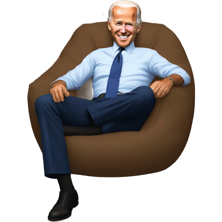 Joe Biden sitting in a bean bag emoji