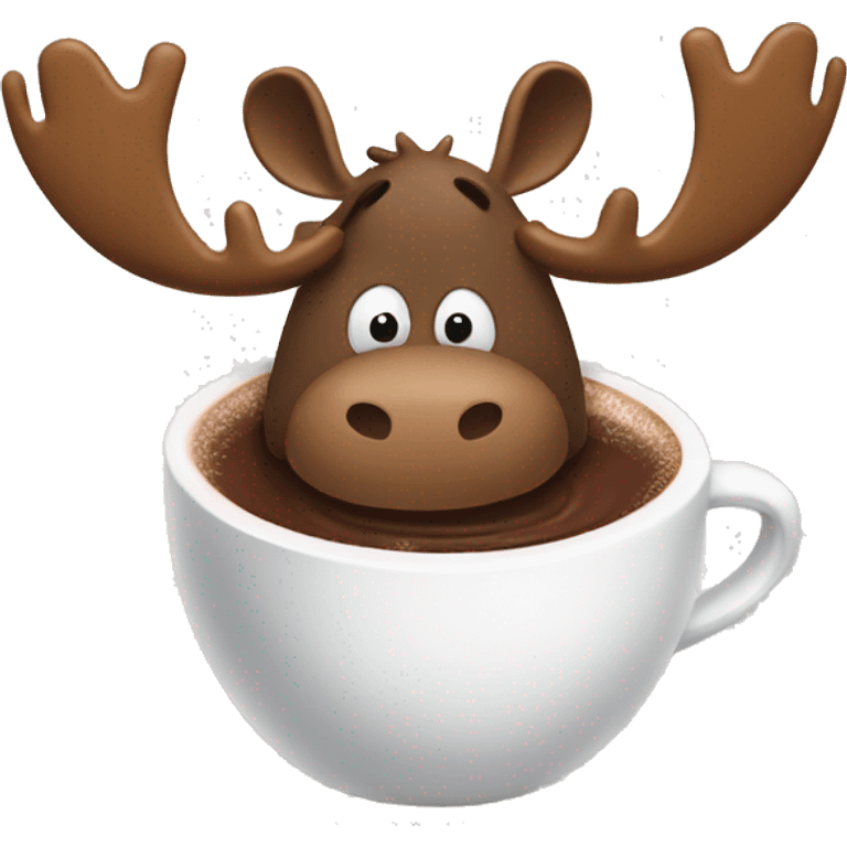 moose drinking hot cocoa  emoji