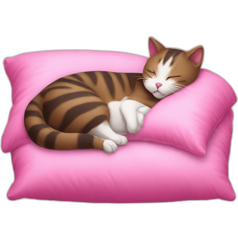 cat sleeping on a pink pillow emoji