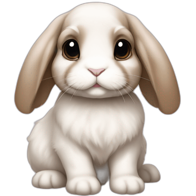 holland lop rabbit with floppy ears emoji