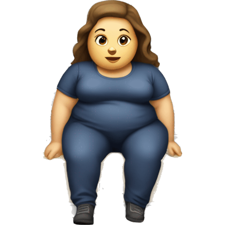 Extremely chubby woman sitting in the truck bed of a 2006 sliverado  emoji