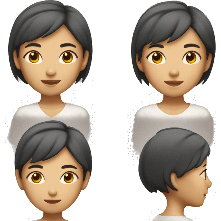 asian girl with short hair tan skin emoji