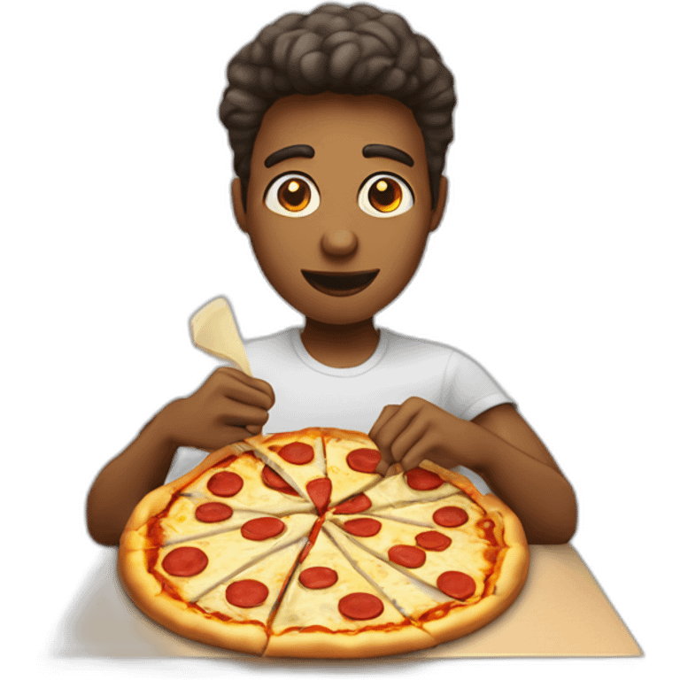 Humain qui mange une pizza emoji