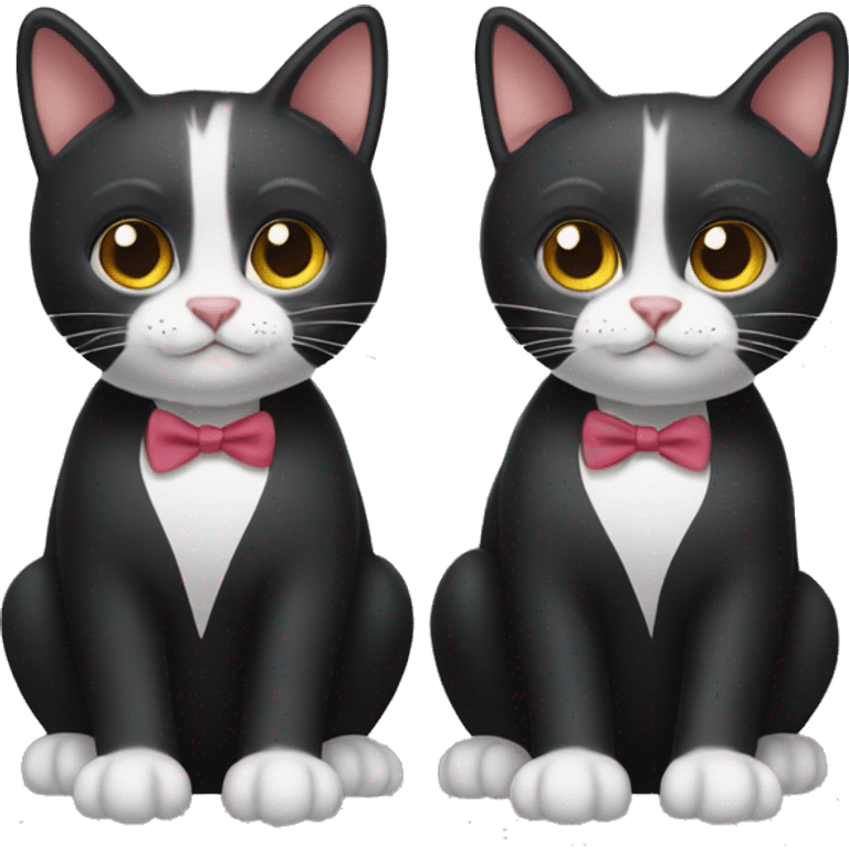 Two tuxedo cats emoji