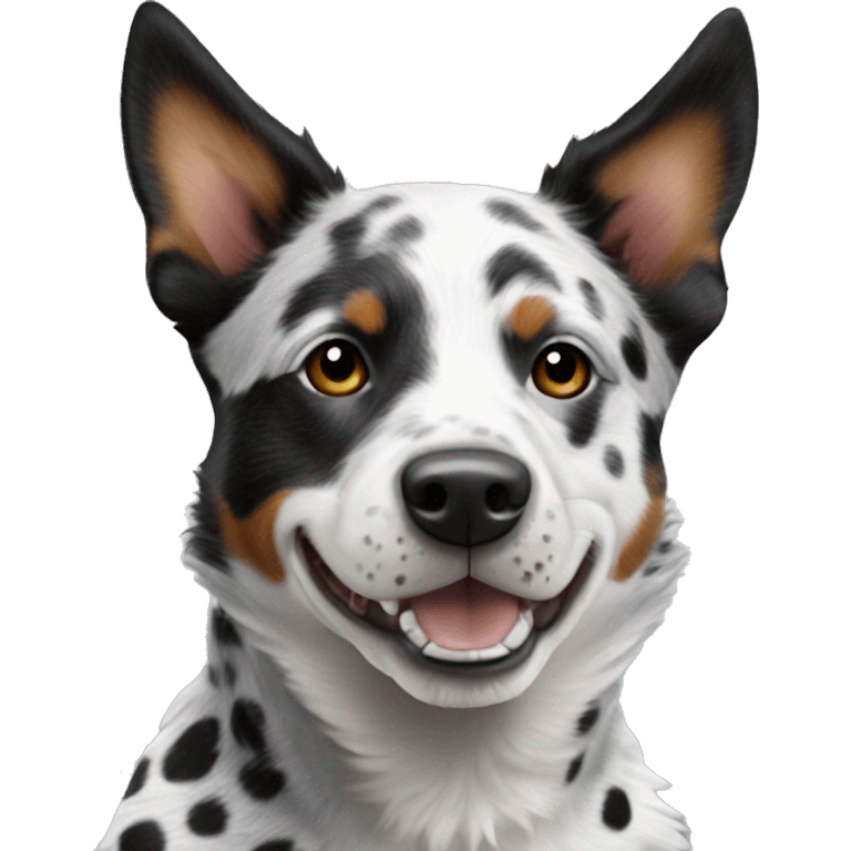 Black and white spotted Australian cattle dog emoji