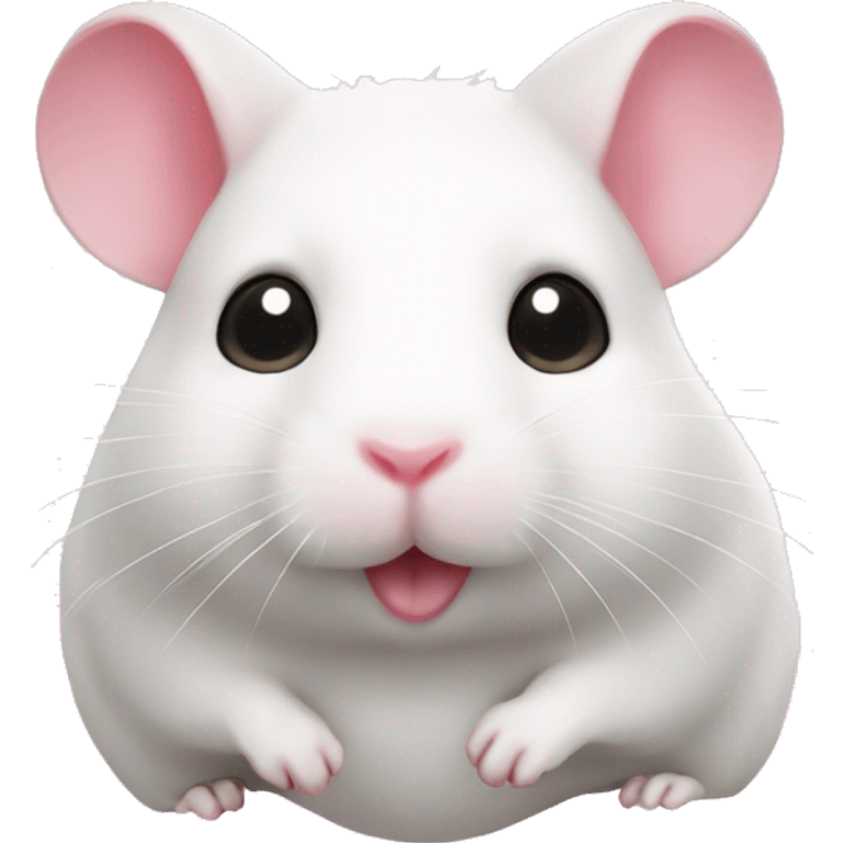 White hamster with pink love heart emoji  emoji