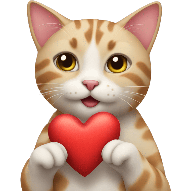 Cat holding a heart  emoji