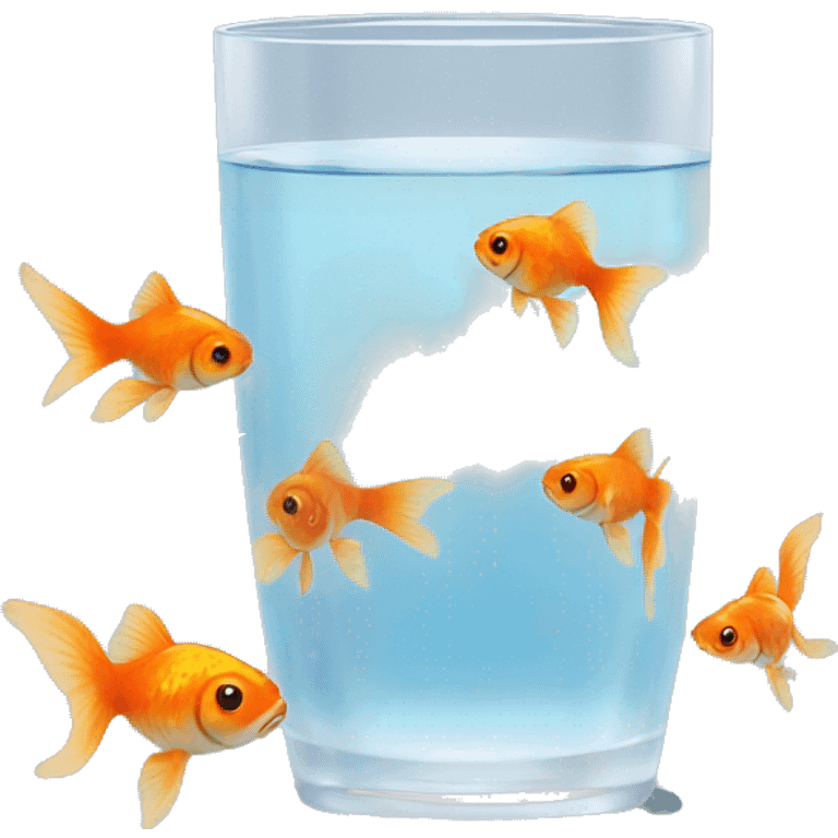 Glass of water with one goldfish emoji