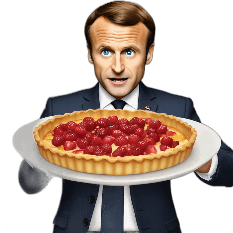 emmanuel macron mangeant une tarte emoji