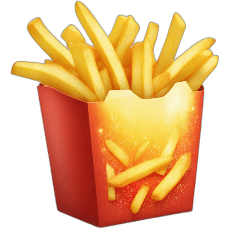 exploading box of French fries with sparkles    emoji