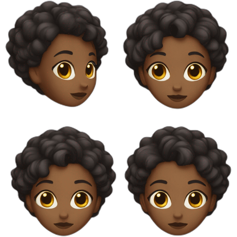 Black girl with big forehead and short hair emoji