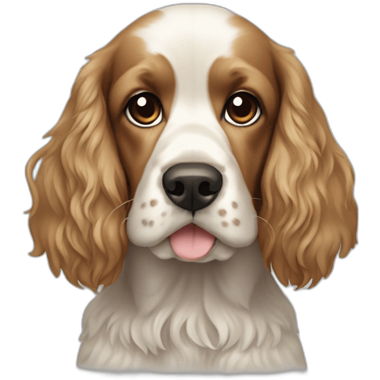 Cocker spaniel with white head emoji