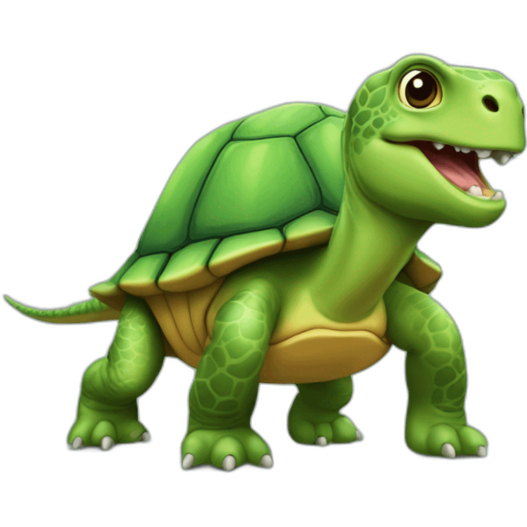 Tortue sur dinosaures emoji