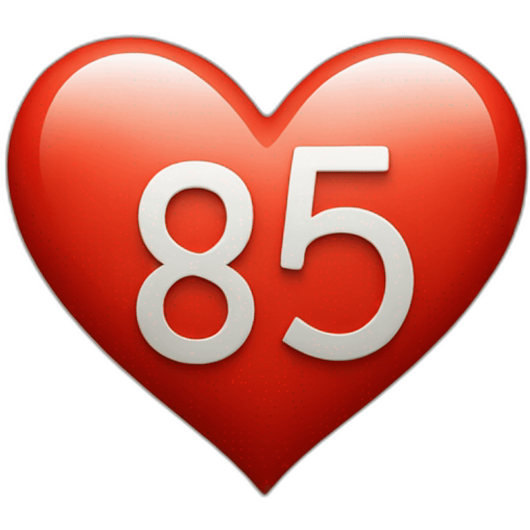 Red heart with the number 85 emoji