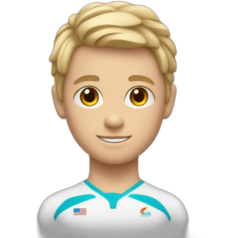 sporty european boy in gymnast uniform emoji