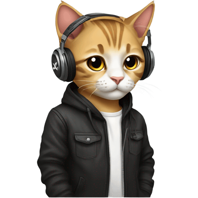 dj cute cat emoji