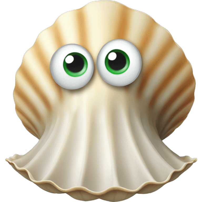 clam Seashell with googly eyes emoji