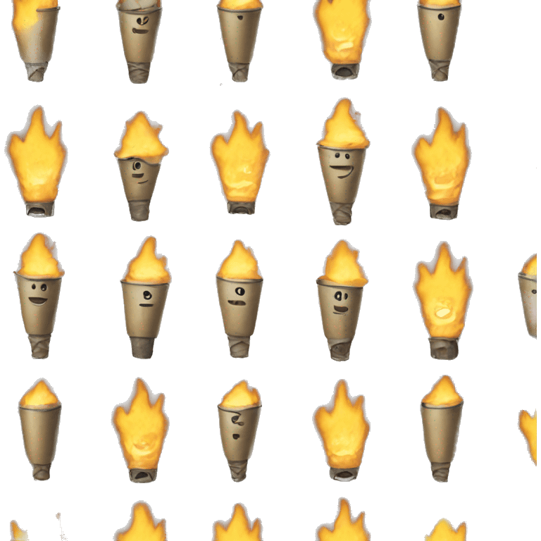 torch with face emoji