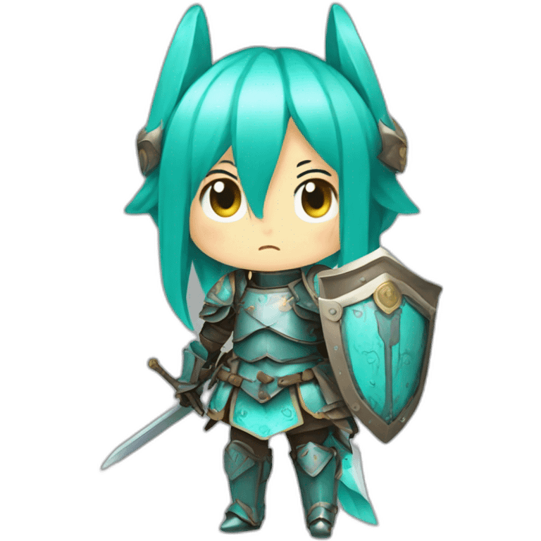 hatsune miku in medieval armor emoji