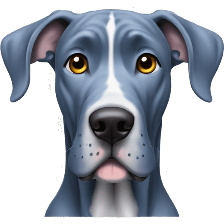 Old blue great dane dog with uncut ears emoji